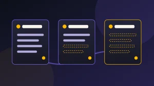 A sequence of learning cards with fewer completed steps on each card.